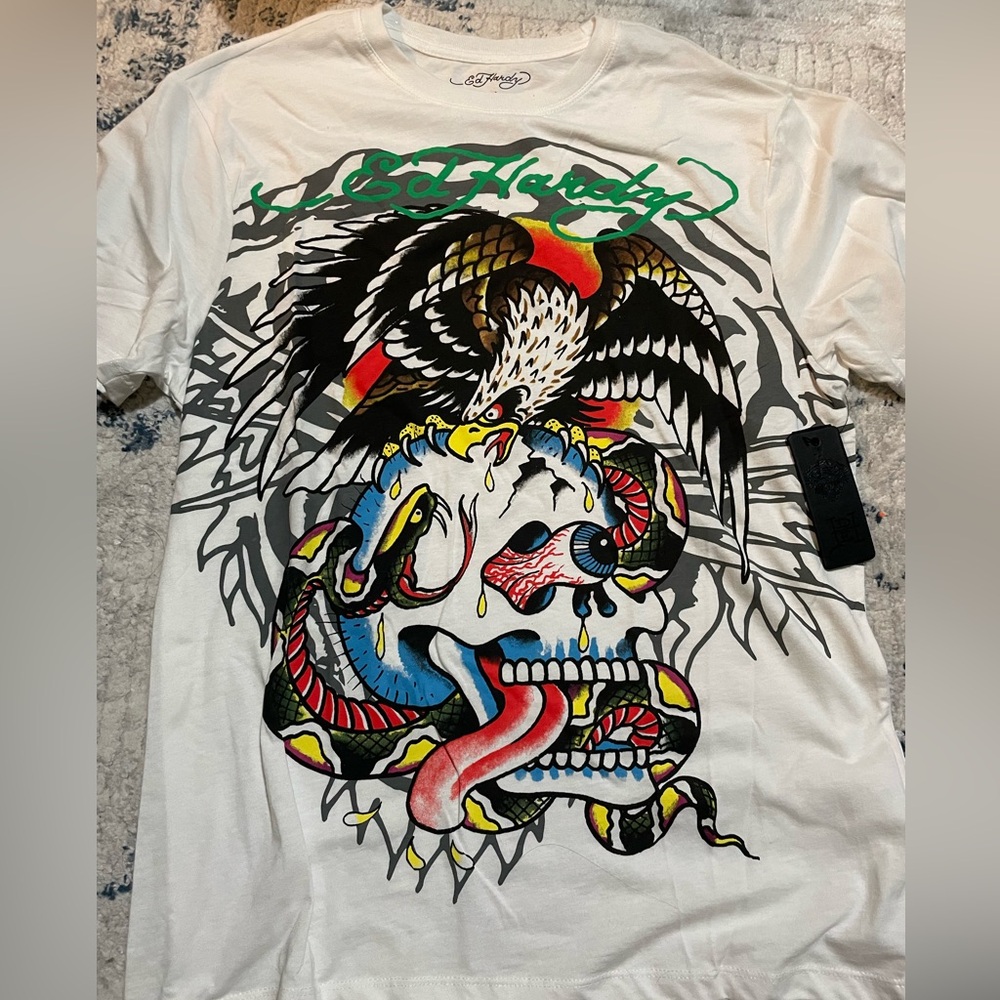 Ed Hardy White Tshirt 🤍